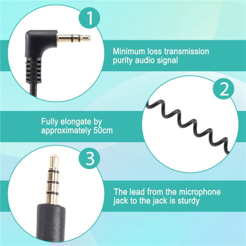 Cable de Audio de 3,5 Mm - Cable Universal TRRS una TRS Macho Dual de 3,5 Mm para MicróFonos 2