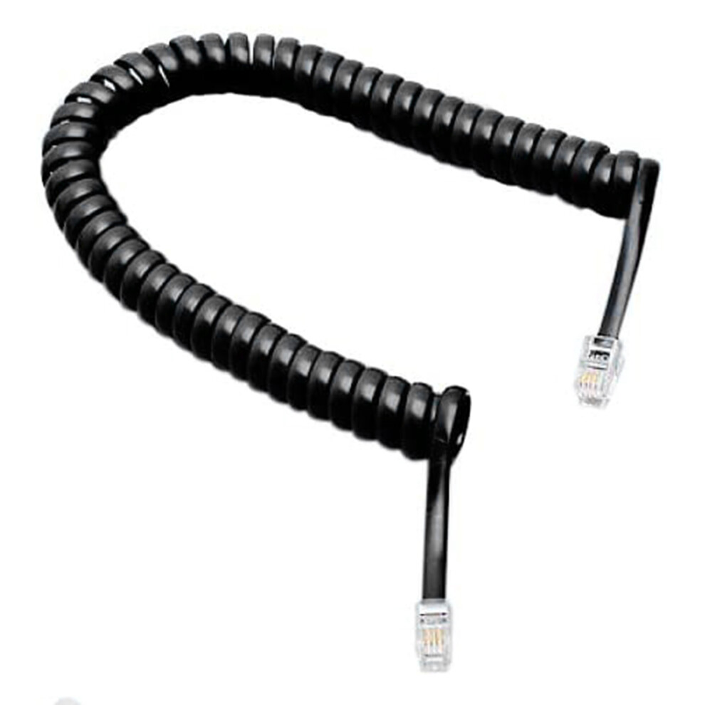 5.7Ft Telephone Extension Coil Cable Telephone Cable Cord Black 4712893803335