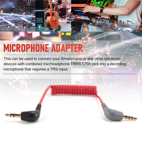 Replacement 3.5mm TRS to 3.5mm TRRS Adapter Cable for   Sc7 By VIDEOMIC GO  Video Micro-type Mics 1