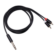 Cabo de 6,35 mm para Cabo de Áudio 2RCA Aux RCA Jack Y Splitter Cable para Amplificadores de Áudio DVD, 5FT