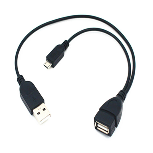 1 Micro-USB to USB Female OTG Adapter Cable with USB Power Interface Suitable for Electronic Devices with OTG 2