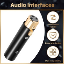 XLR 3 Pin Female to XLR 3 Pin Male Adaptor,Audio Interfaces,for Stereo Microphone Cable