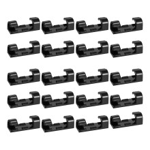 100PCS Cable Clips Cable Tidy Wire Holder with Strong Self Adhesive Pads Plastic Cord Management Organiser Black