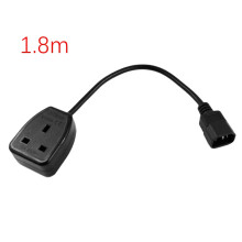 IEC320 C14 to UK BS1363A Outlet Socket,IEC C14 Male Plug to UK 3Pin Female Socket Power Adapter Cable for PDU UPS(1.8M)