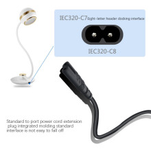 Cable Adaptador Convertidor IEC de 3 Pines C14 Macho una C7 Hembra para PDU UPS Kettle (2.0M)