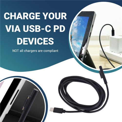 for Surface Connect to USB C Charging Cable Compatible for Surface Pro 3/4/5/6/7, Surface Laptop 3/2/1,Surface Go 2