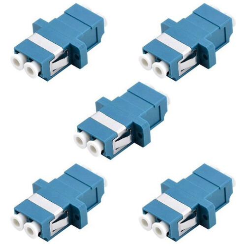 LC Fiber Optic Adapter - LC to LC Duplex Singlemode Coupler - 5 Pack -