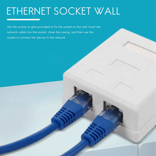 RJ45 Network Socket - Shielded Surface Mounted Double Wall Socket with CAT6A Ethernet LAN Cable Port for Network Cable 1