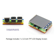 Waveshare 3.2 Inch Resistive Touch Screen TFT XPT2046 LCD for Raspberry Pi (Pi 1 2 3) Model B B+ A+ Raspbian Video Photo Display
