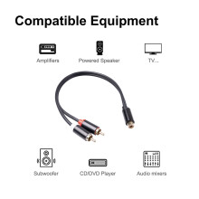 Kabel RCA 2 RCA MęSki na 1 RCA żEńSki Adapter Kabel Audio Kabel Aux dla Edifer Kino Domowe DVD VCD SłUchawki