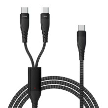 2 in 1 USB C Cable Max PD 140W Fast Charging Cable USB C to Dual USB-C Data Cable for PC Laptop