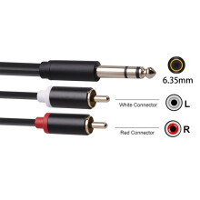 Câble 6,35 Mm Vers 2RCA, Câble RCA 6,35 Mm Mâle Vers 2 RCA Mâle Adaptateur Audio StéRéO Y SéParateur Câble RCA -3 MèTres