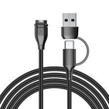 2in1 USB Type C Charging Cable for Fenix 8 7 7S 7X 6 6S 6X 5 5X Vivoactive 5 4 3 Forerunner 945 935 B