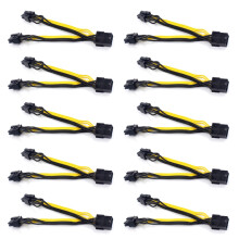10X EPS CPU 8Pin to 2-Port PCIe 8Pin Dual PCI-E 6+2Pin Y Splitter Miner GPU Card Power Supply Cable 18AWG 20CM