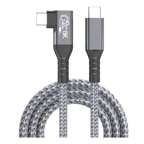 USB 4 Cable 90 40Gbps USB4 Type C Data Cable Fast Charging PD 240W, 8K Video Transfer 1.5M