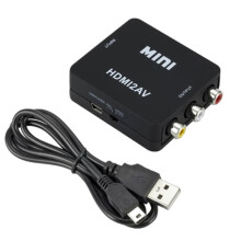 1080P -Kompatibel zu AV Video Composite Konverterbox -Kompatibel zu AV CVSB L/R Video Scaler Adapter Schwarz