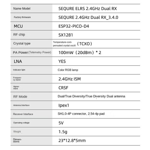 SEQURE 2.4GHz Dual RX True Diversity Dual Antenna Receiver FPV Racing Drone Fixed Wing High Refresh Rate Low Latency-B 2