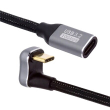 5A Extension Cable Type C Male to USB C Female PD100W Fast Charging Cable Extender 90 Degree U Shape USB C Extend Cable