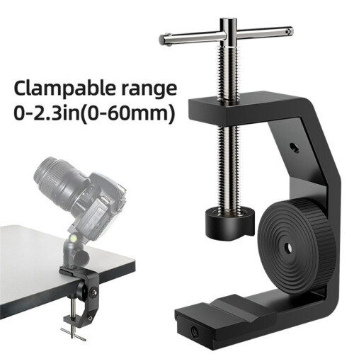 Universal 1/4 Multi Angle Adjustable Table Screen Desktop Partition Installation Adapter Bracket Fixer C-Shaped Clamp 1