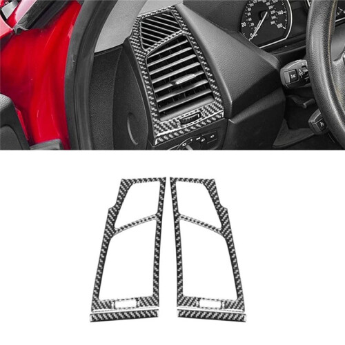 Carbon Fiber for  1 Series E87 E81 E82 2008-2013 Dashboard Side Air Vent Outlet Frame Trim Interior Accessories 2