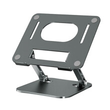 Adjustable Aluminum Alloy Stand for Tablets & Laptops to 17 Inches, Portable Folding Cooling Support Gray