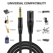 2Pack 6.35 mm 1/4 Inch Male to XLR Male Audio Stereo Mic Cable - Male to XLR Male Balanced Speaker Mic Cable, 1 Meter
