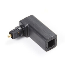 1st Toslink 90 Graders Optisk Ljudkabeladapter Hane Till Hona Rät Vinkel 360 Roterar PC-TV DVD Optisk Stereokabel
