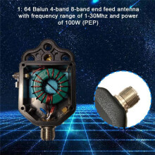 1:64 Balun for 4-Band 8-Band End Fed Antenna Range 1-30MHz Power 100W (PEP) for Frequency Point with Talent