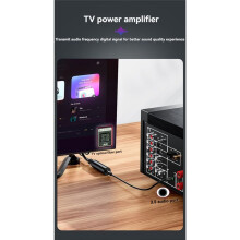 USB Digital Fiber Optical Audio Cable Square Port SPDIF to 3.5mm Audio Converter for Connection to Audio Amplifier