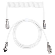 USB C Spiraalvormige Toetsenbordkabel Gevlochten Mechanische Toetsenbordkabel met Afneembare Metalen Pilotenkabel 1,5 M USB-C Naar USB-A B