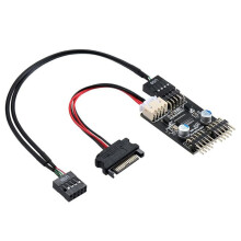9pin USB-Connector 1 Naar 2 USB-Verlengkabel USB HUB USB2.0 9pin Headerconnectoradapter met -Voedingskabel