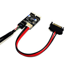 9pin USB Connector 1 to 2 USB Extension Cable USB HUB USB2.0 9Pin Header Connector Adapter with  Power Cable