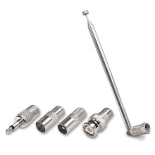 1 Set Rod Antenn 3,5 mm Adapter FM-Radioantennbyte Teleskopisk F-Typ Hankontakt AV-Stereomottagare