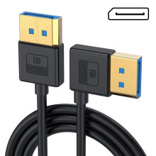 Cabo de Extensão  1.4 de 3,3 Pés 90 Graus DP 8K60Hz 4K144Hz Cabo de Vídeo e Áudio para Monitor de Laptop, Curva À Esquerda