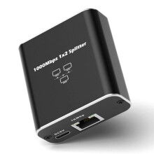 1 in 2 Out Gigabit Ethernet Splitter 1000Mbps High Speed RJ45 Network Extension Cable Connector Cat5/5e/6/7/8 Splitte