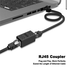 20 Pièces D'Extension de Câble Ethernet, Coupleur RJ45 Cat 5 Cat 6 Cat6a, Connecteur D'Extension Femelle à Femelle Coupleur Ethernet RJ45