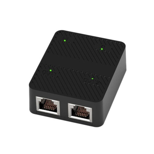 2 Port 100Mbps Network  RJ45 Network Cable Splitter Extender Selector 2 Way Adapter Connector Type C Power Black