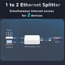 Universell Nätverkskabelförlängning Ethernet Splitter Höghastighets Usb C Power Gigabit Internet Rj45 Splitter Adapter 1 Till 2