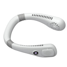 Portable USB Rechargeable Bladeless Neck Fan, 5 Speeds, Quiet, White