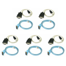 5X RJ45 Network Cable Serial Cable Rj45 to DB9 and RS232 to USB (2 in 1) CAT5 Ethernet Adapter LAN Console Cable