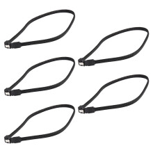 5X 50CM 3.0 III SATA3 7Pin Dati Cavo Destra Angolo 6Gb / S SSD Cavi HDD Difficile Disco Dati Cordone con Nylon Maniche (Nero)