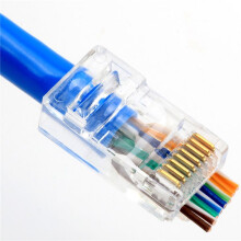 300 Pièces Connecteur RJ45 6U Plaqué Ou Passage à Travers Les Câbles Ethernet Module Prise Réseau RJ-45 Têtes de Cristal Cat5 Cat5E