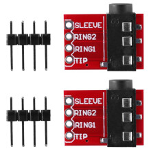 2X TRRS 3.5mm Jack Breakout Board Auriculares Video Audio MP3 Módulo de Conector Profesional