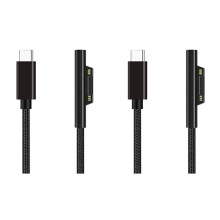 2X Nylon Geflochtenes Surface Connect to USB-C Ladekabel PD 15V für Surface Pro 7/6/5/4/3,Laptop 3/2/1,Surface Go