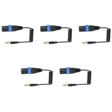 5X Locking Type 3.5mm to 3.5mm TRS to XLR Male Microphone Output Universal Audio Cable for Wireless Receivers