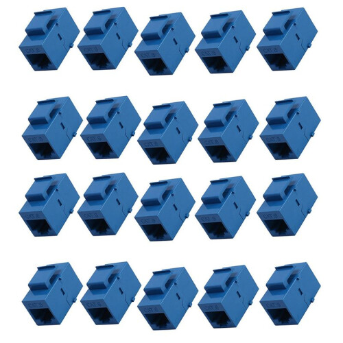 20Pcs RJ45 Connector  Jack Cat6 Extension Coupler Ethernet Network LAN Cat 6 Coupler Jacks Extend Adapter,