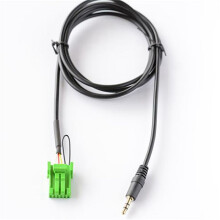 10X 6Pin Green Connector Stereo 3.5MM Jack Audio Aux-in MP3 Cable Wire for Jazz Fit 2002-2006