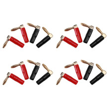 [16 Pack] Hi-End Copper Right Angle/90 Degree Screw Type Banana Plug / Speaker Cable Connector [Banana de L]
