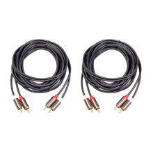 2X Cable de Audio 2RCA Una 2 RCA Macho Una Macho Cable de Audio RCA Chapado En Oro para Cine En Casa DVD TV CD Amplificador Caja de Sonido