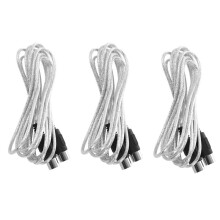 3X Neueste 3 Meter 10Ft MIDI-Verlängerungskabel 5 Pin Stecker Auf Stecker Stecker Silber